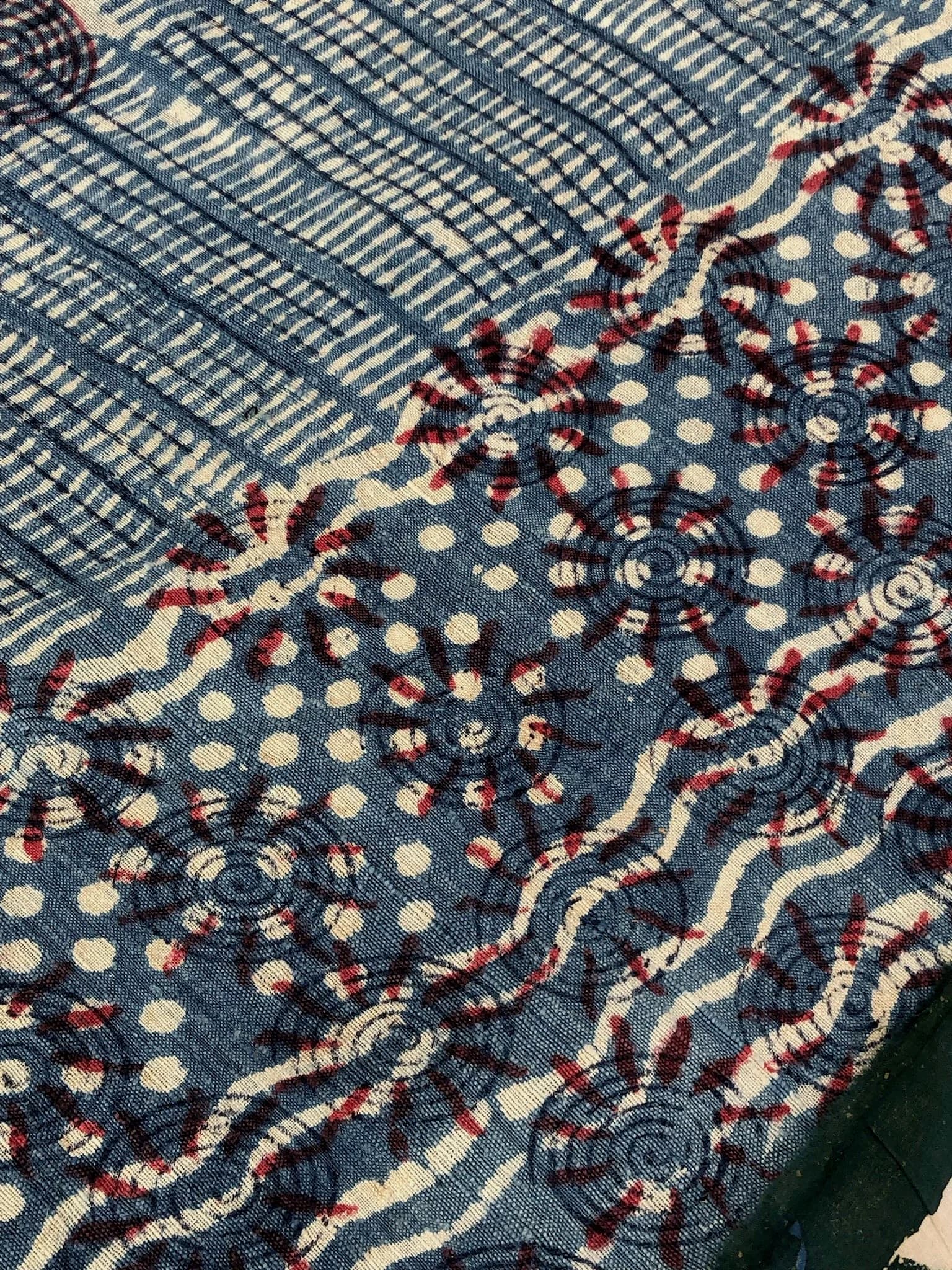 Indigo block print textile pattern