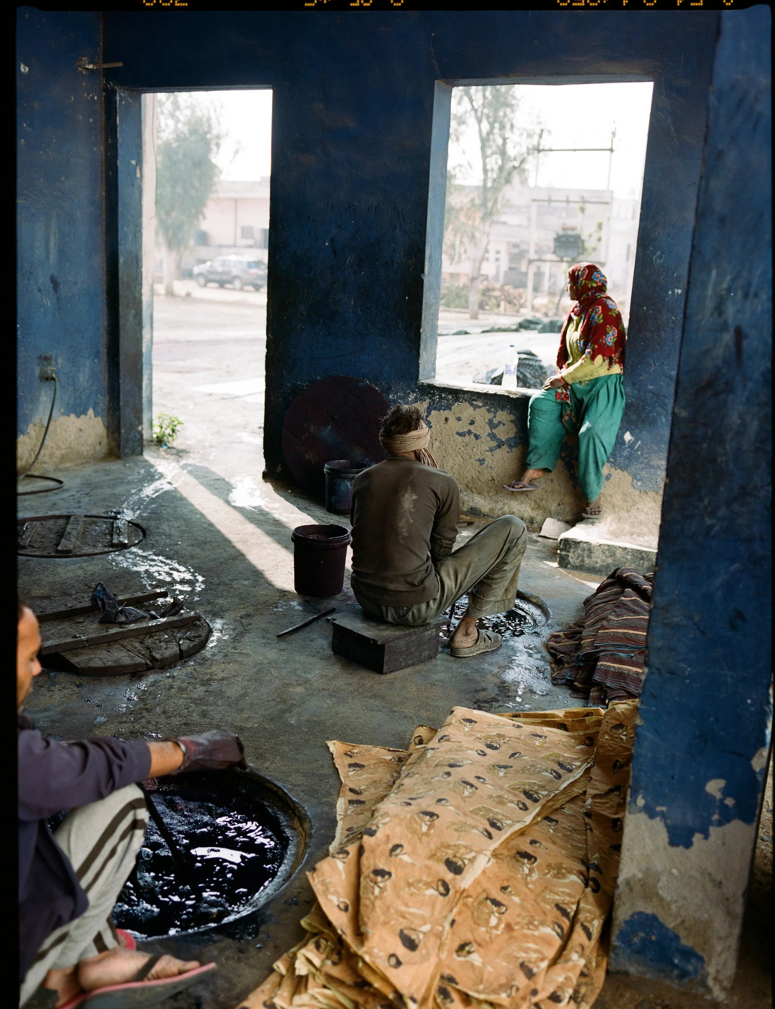Interior of indigo dye house